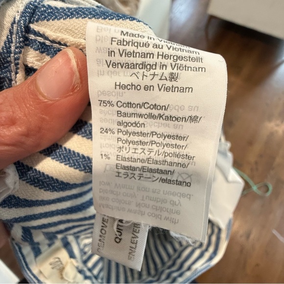 Madewell Emmett Wide-Leg Crop Pants in Herringbone Railroad Stripe size 27 1608 - Picture 8 of 11